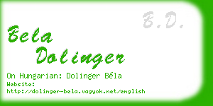 bela dolinger business card